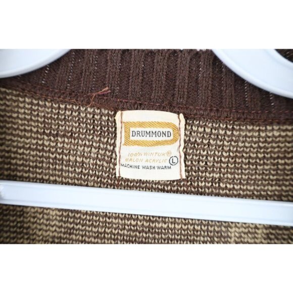 Vintage 60s 70s Streetwear Mens Large Christmas Elk Fair Isle Knit Sweater USA - Picture 6 of 9